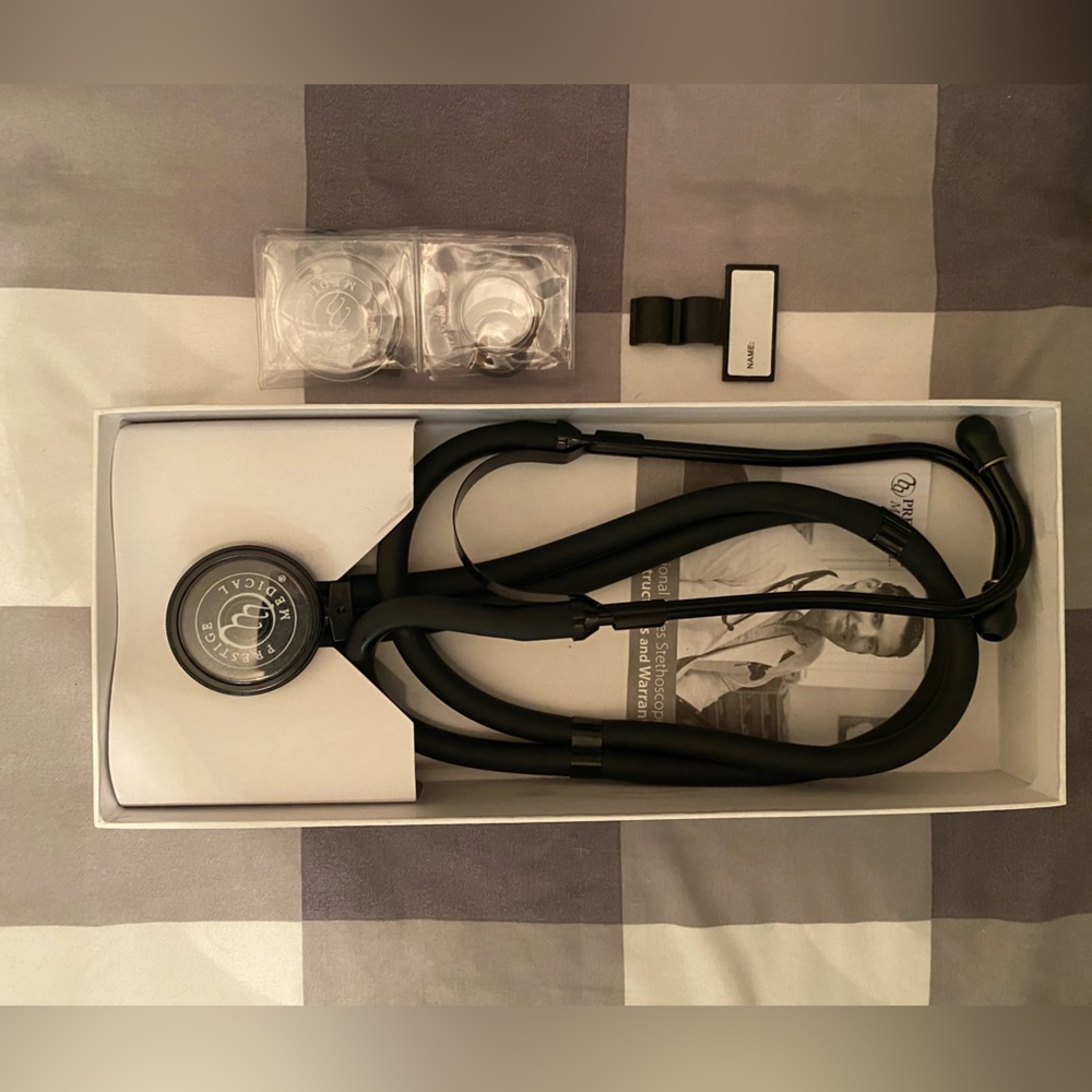All Black, Brand new, Prestige Medical Sprague Rappaport Stethoscope, in box.